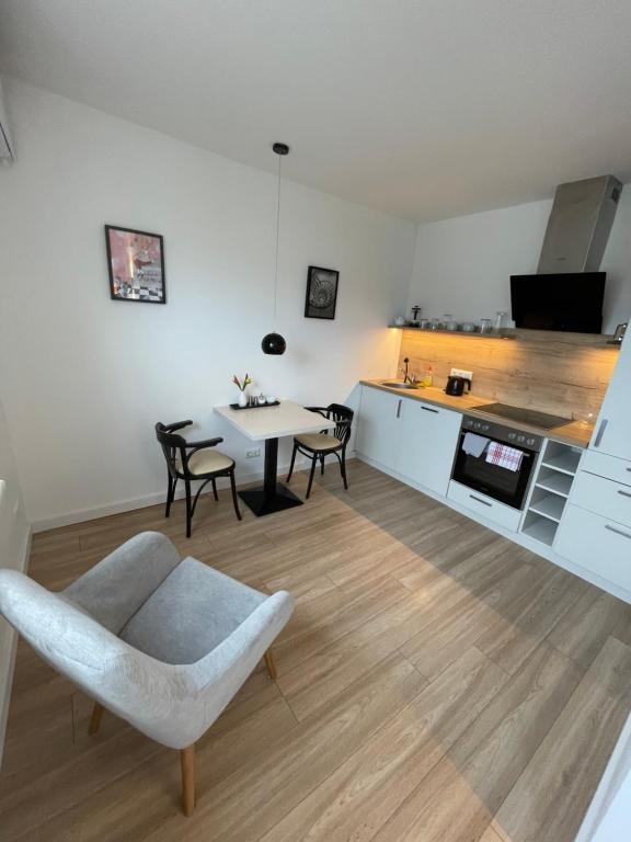 Kuchyň nebo kuchyňský kout v ubytování ApartHotel Stadtpark