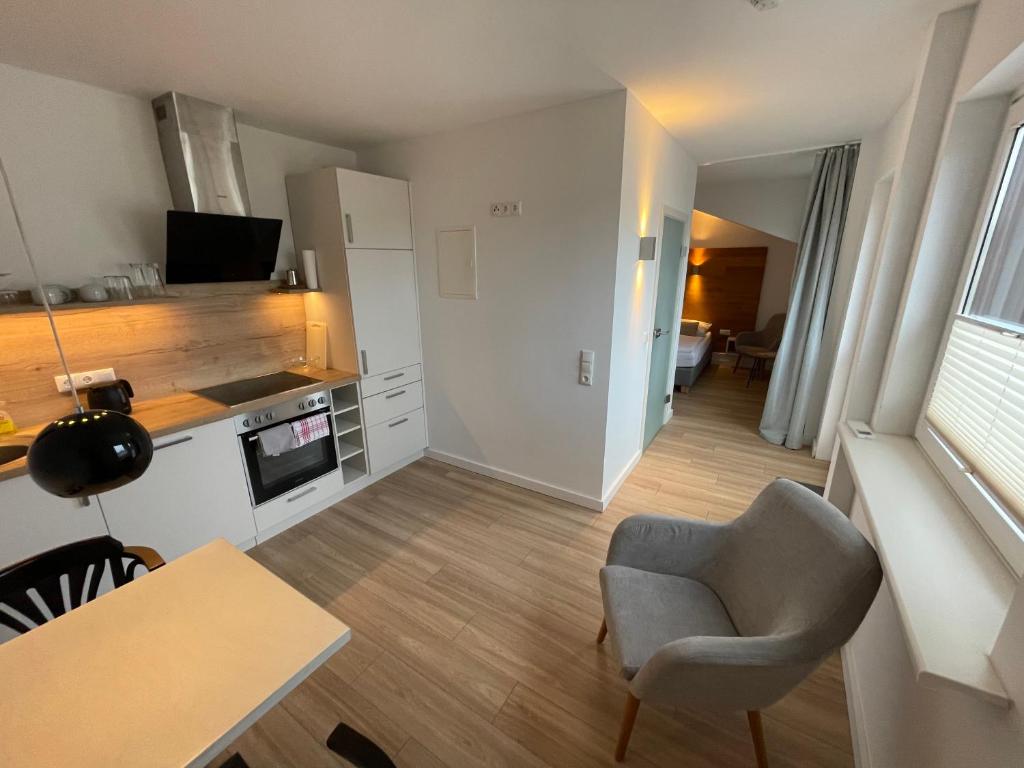 Kuchyň nebo kuchyňský kout v ubytování ApartHotel Stadtpark