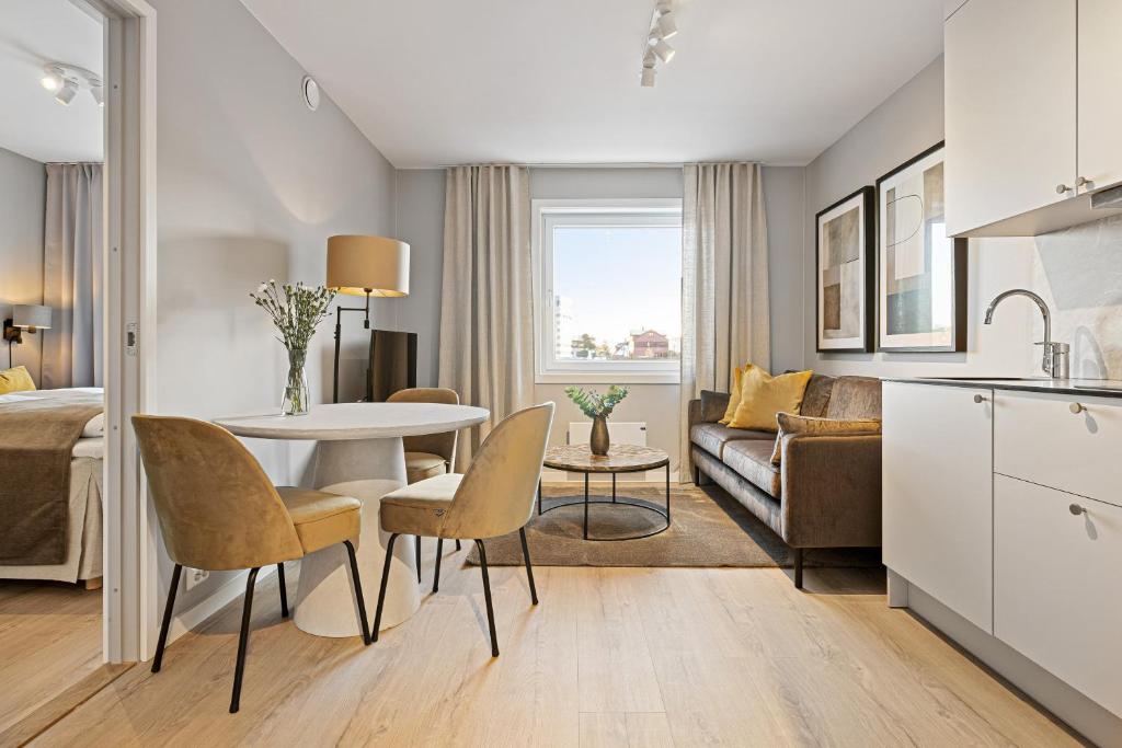 Kuchyň nebo kuchyňský kout v ubytování Bjørvika Apartments - Sirkus Renaa