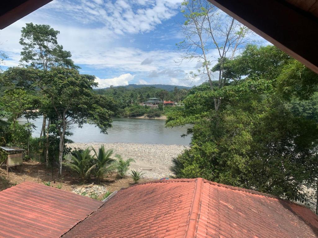 a view of a river from a house at Playa Tortuga in Puerto Misahuallí