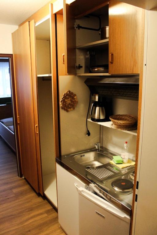 Kuchyň nebo kuchyňský kout v ubytování Appartement-Hotel Happy Kienberg
