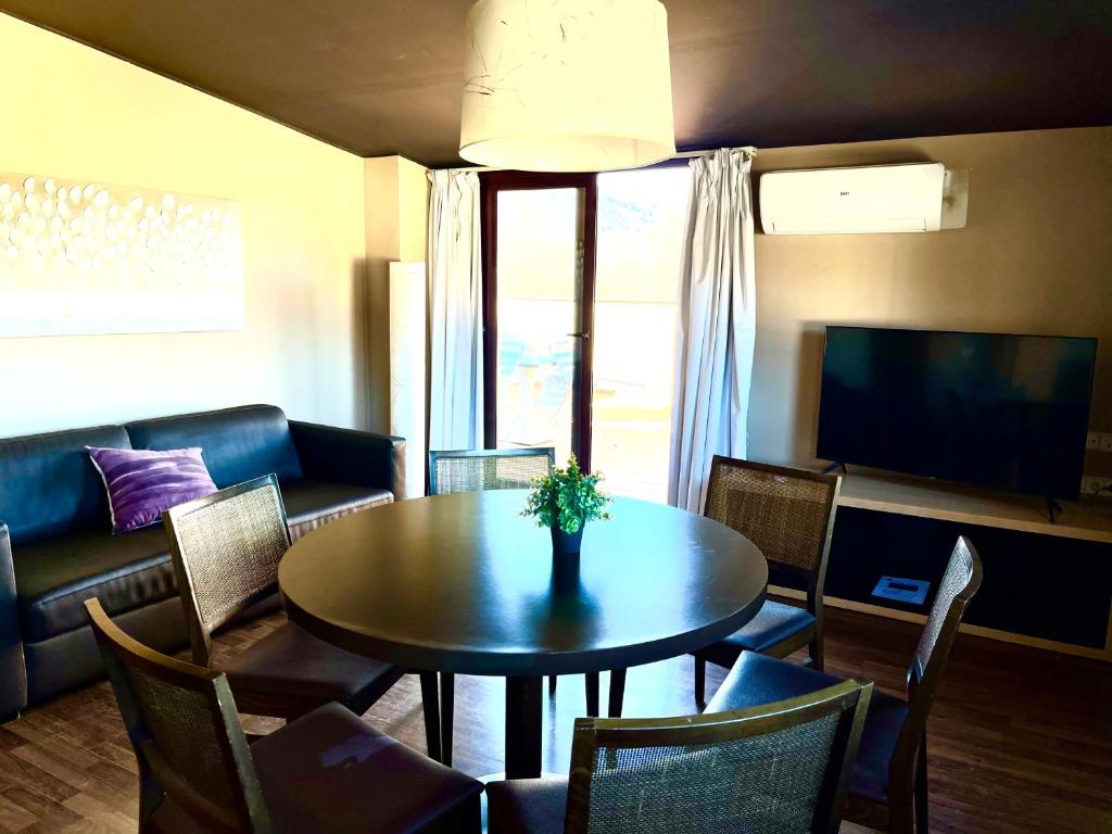 Televízia a/alebo spoločenská miestnosť v ubytovaní Can Morera Apartaments a Les Preses