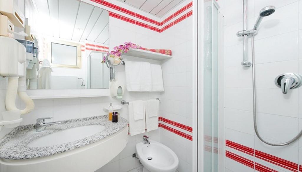 Koupelna v ubytování Hotel Embassy