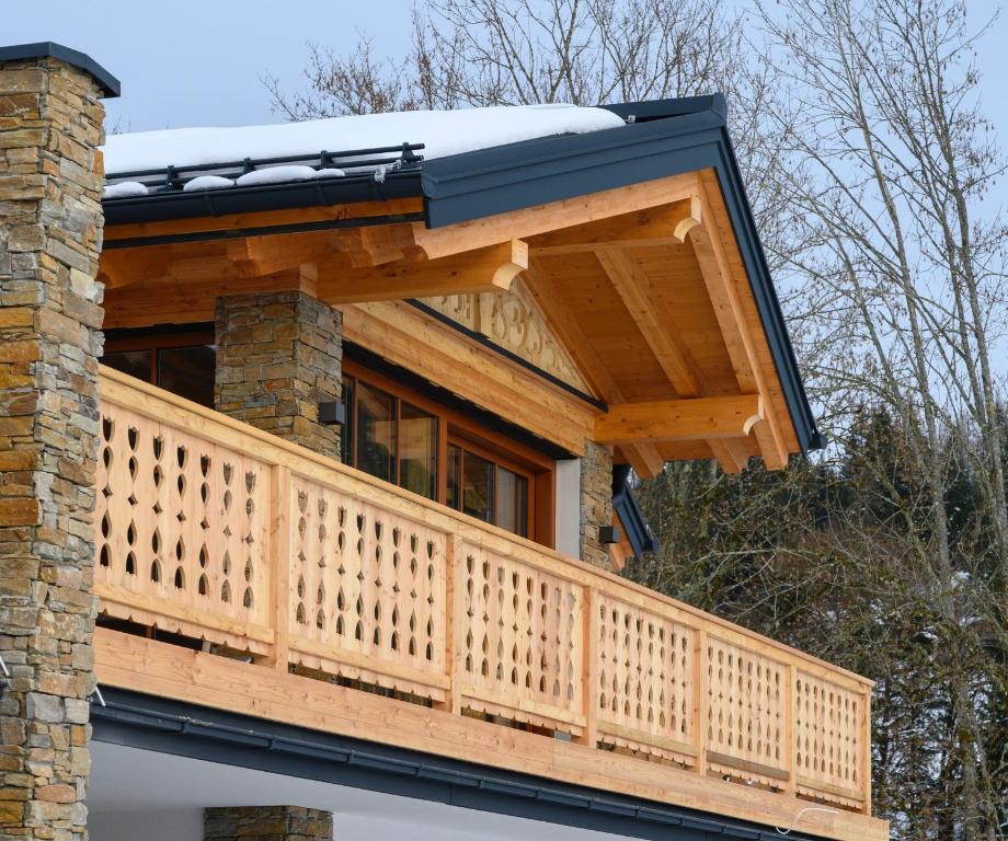 Balkón nebo terasa v ubytování Dachstein Chalet