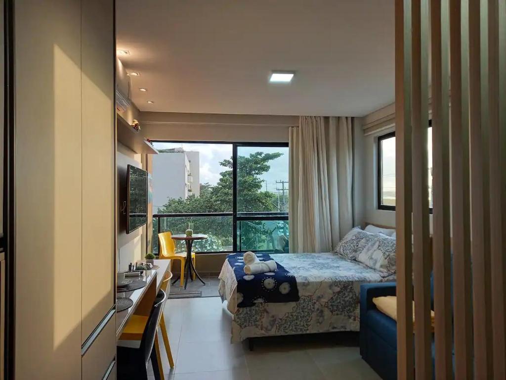 TV a/nebo společenská místnost v ubytování FLAT NOVO em Porto de Galinhas 100m da PRAIA