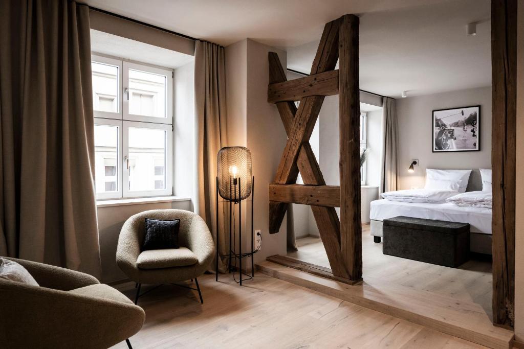 Postel nebo postele na pokoji v ubytování HOTEL & SPA Goldene Rose