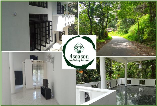 a collage of photos of a building with a sign at 4Seasons Holiday Home in Ratnapura