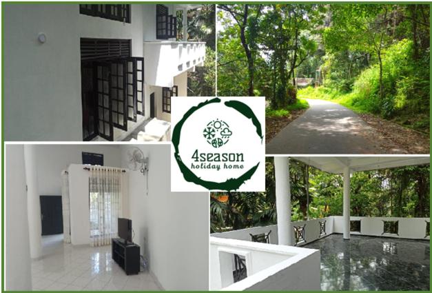 un collage de fotos de un edificio con una señal en 4Seasons Holiday Home, en Ratnapura