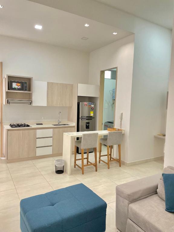 Kuchyň nebo kuchyňský kout v ubytování Apartamentos Loft Mikonos