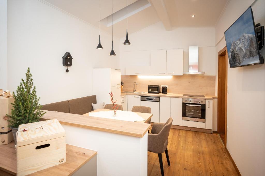 Kuchyň nebo kuchyňský kout v ubytování Kuckuck Hinterthal - Appartements