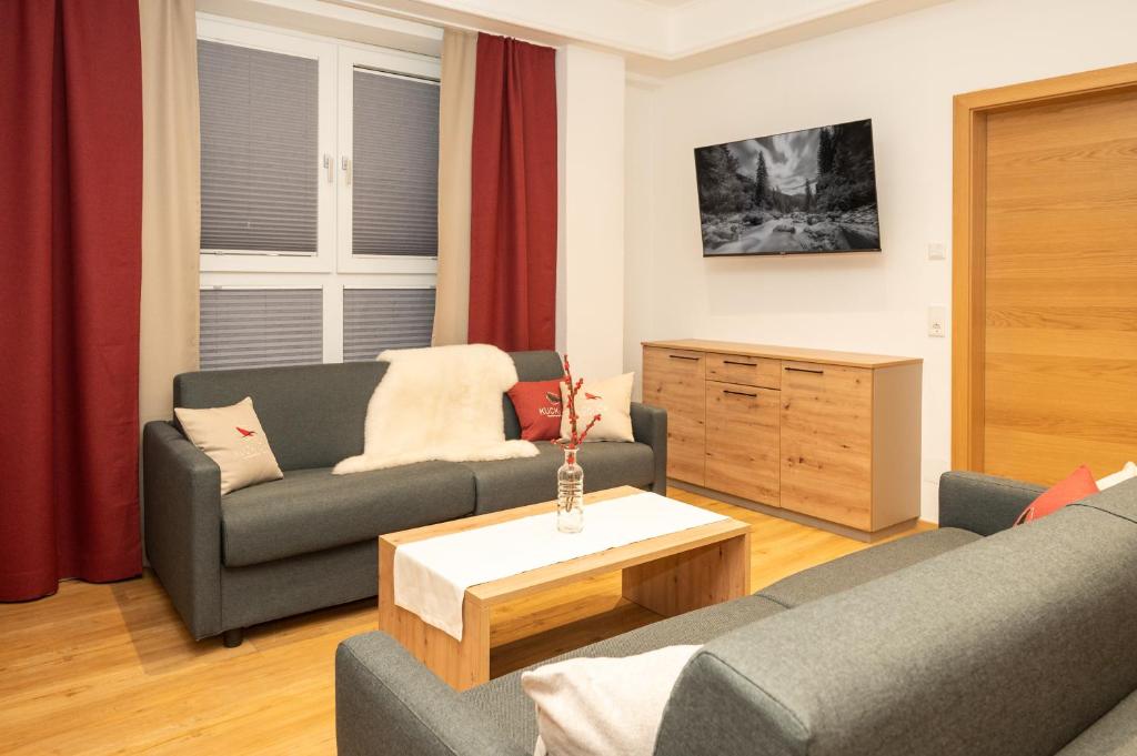TV a/nebo společenská místnost v ubytování Kuckuck Hinterthal - Appartements