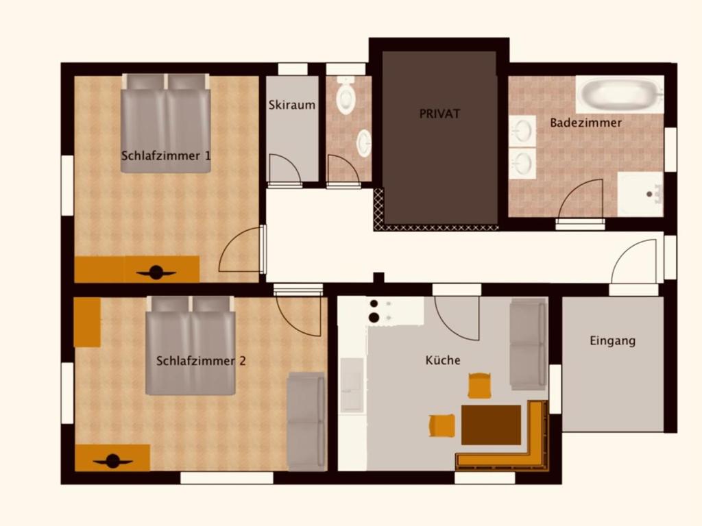 Půdorys ubytování Haus Andrea