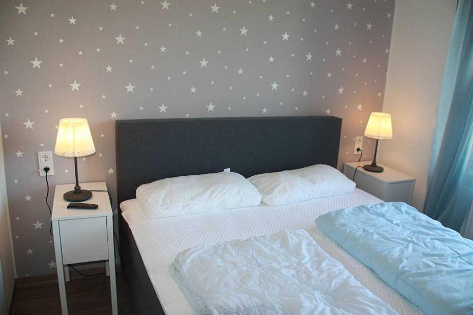 Postel nebo postele na pokoji v ubytování Haus Nordische Träume