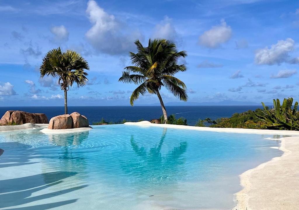 Bazén v ubytování Château de feuilles & SPA - Praslin island nebo v jeho okolí