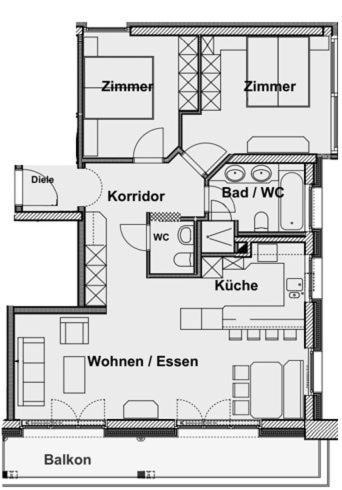 Půdorys ubytování Das Verwall - finest serviced apartments