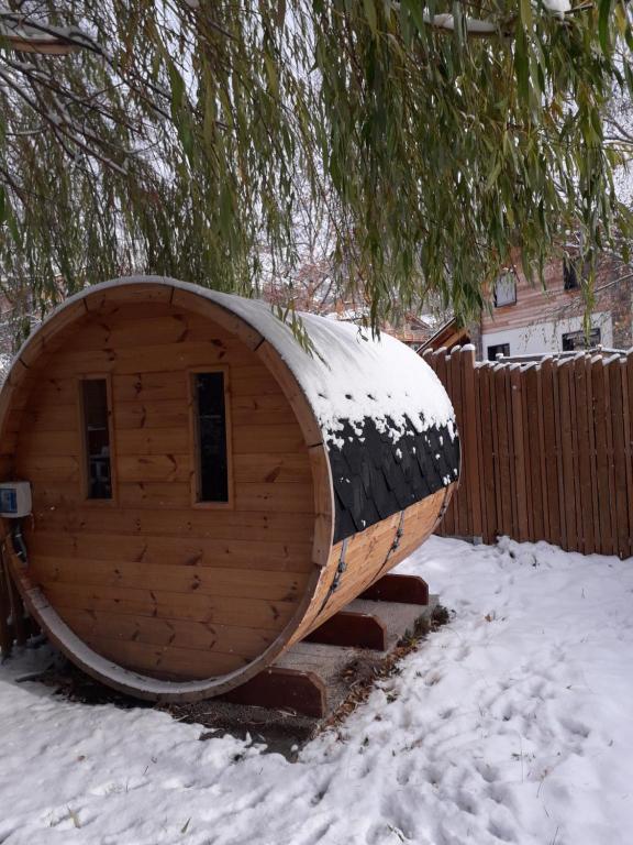 Gîte La Source sauna jardin wi-fi v zimě