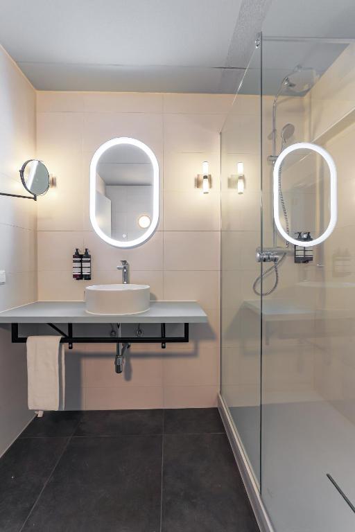 Koupelna v ubytování Hotel Halbert