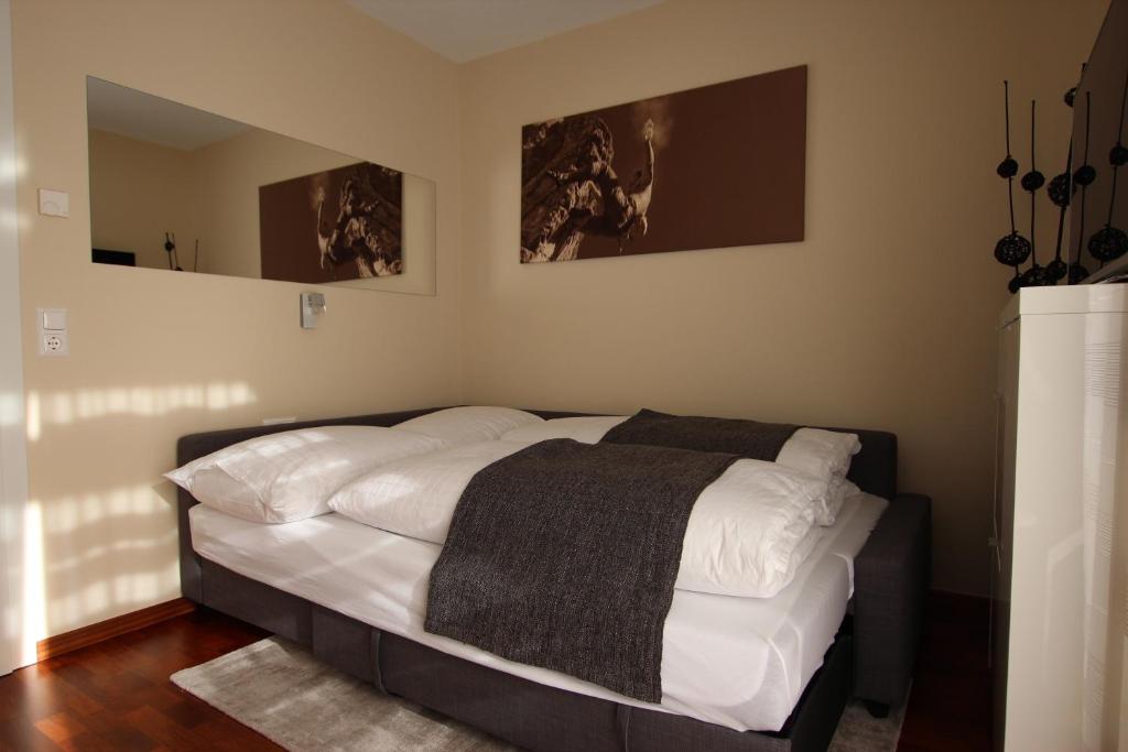 Posteľ alebo postele v izbe v ubytovaní Apartment Steinplatte