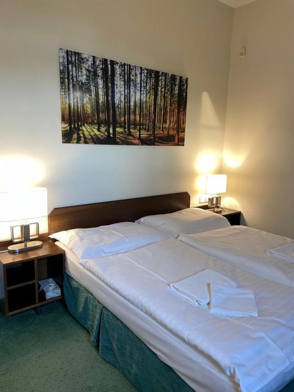 Postel nebo postele na pokoji v ubytování Bechnerův statek
