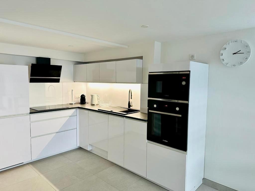 Kuchyň nebo kuchyňský kout v ubytování Appartement Le Léman