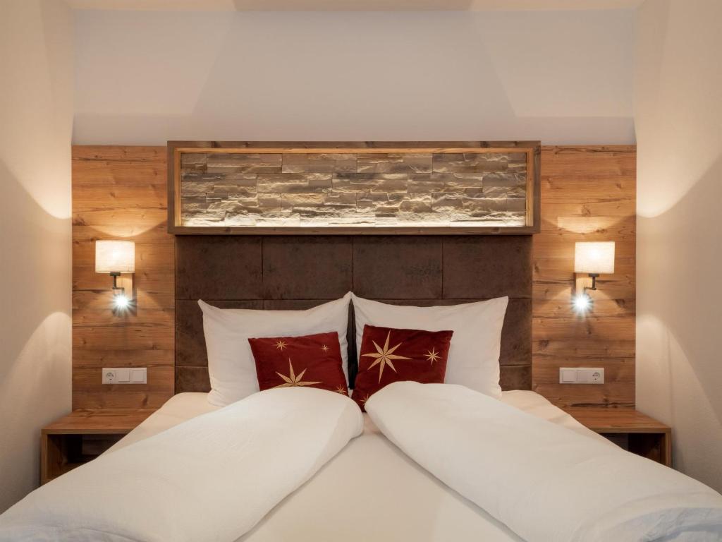 Ένα ή περισσότερα κρεβάτια σε δωμάτιο στο Appartement Musik Neureiter