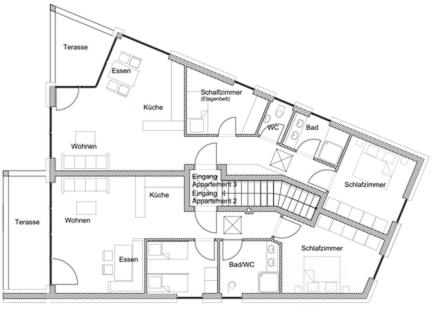 Půdorys ubytování Veranda Appartement Wohlfühl