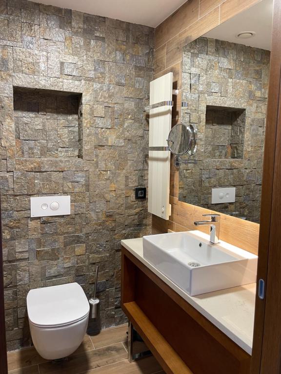 Koupelna v ubytování Hotel Tamiš & Spa