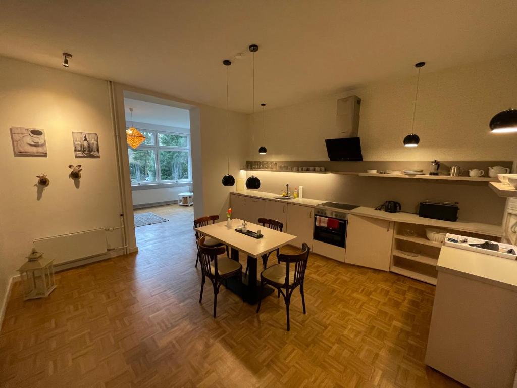 Kuchyň nebo kuchyňský kout v ubytování ApartHotel Stadtpark