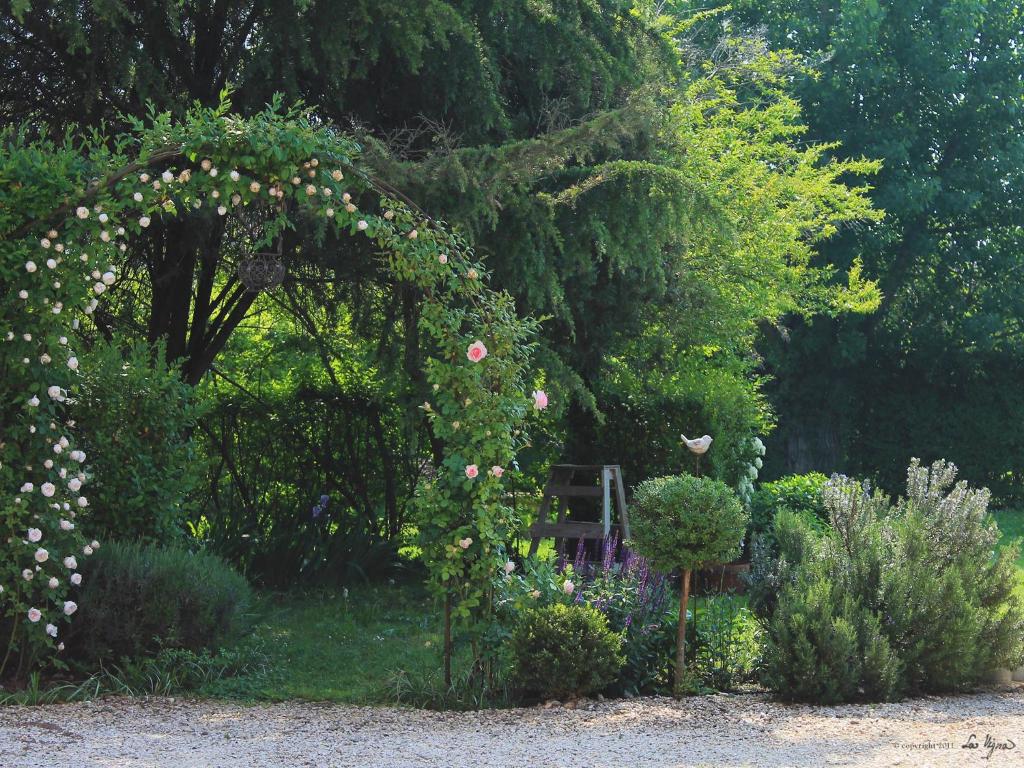 un jardín con un arco con flores y plantas en La Vigna B&B en Treviso