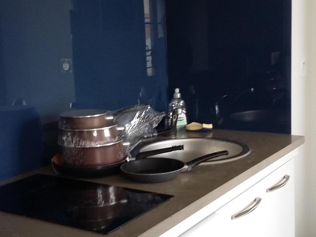 Una cocina o cocineta en Appartement La Rochelle, 2 pi&egrave;ces, 2 personnes - FR-1-551-33