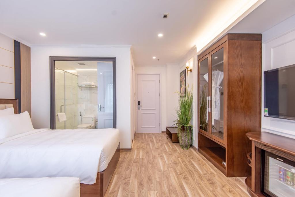 TV a/nebo společenská místnost v ubytování Reyna Luxury Hotel & Spa
