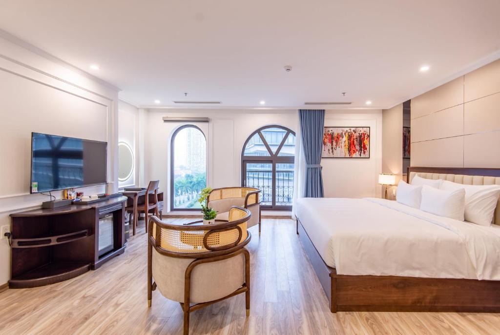 Postel nebo postele na pokoji v ubytování Reyna Luxury Hotel & Spa