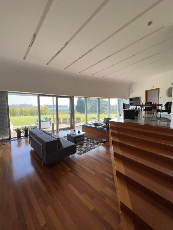 a living room with a couch and a table at Residence in Moravske-Toplice