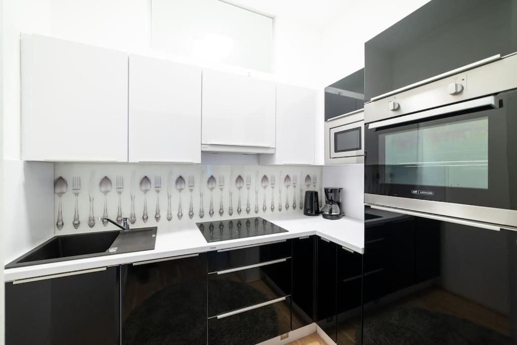 A kitchen or kitchenette at Beautiful apartment in Vienna's heart 1b