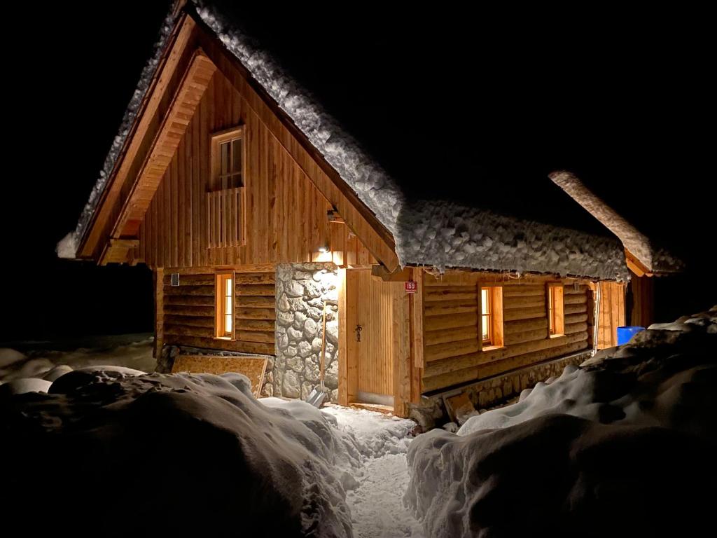 Lovely Cottage in a mountain wilderness of the National Park v zimě