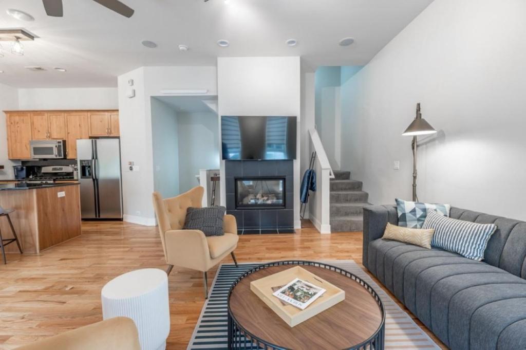 View of Downtown row house with parking - Omaha