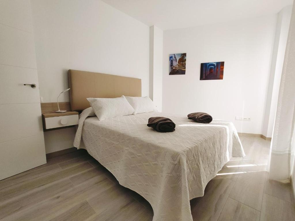 Postel nebo postele na pokoji v ubytování Nerja Sun Apartment Bronce A Centro