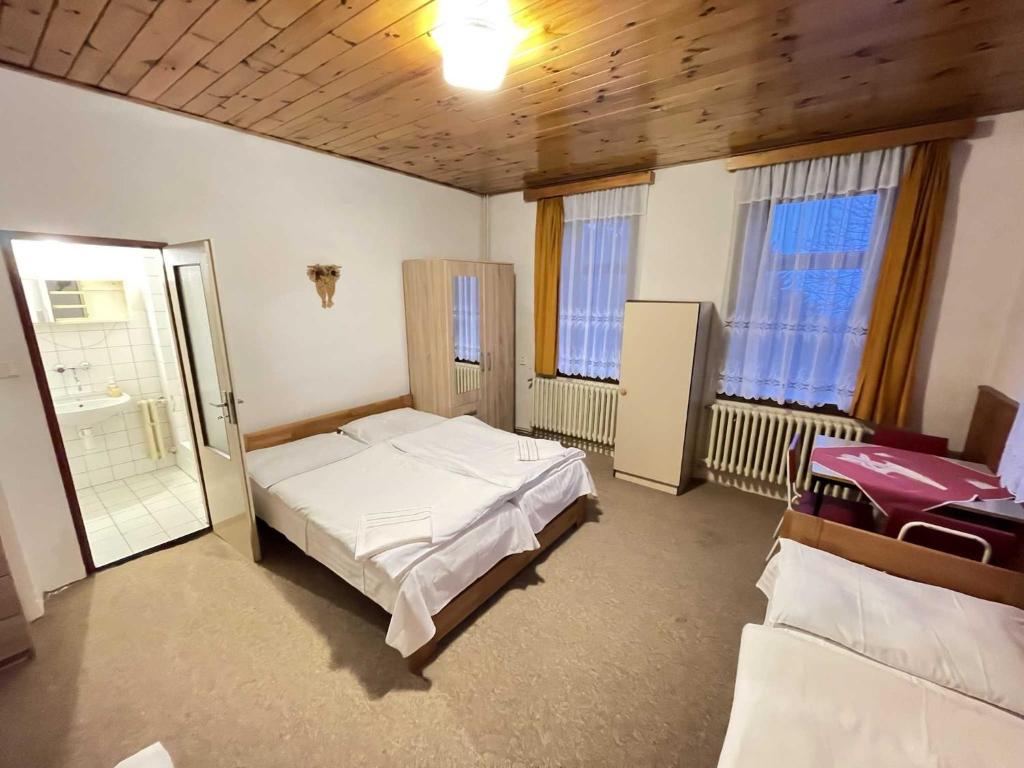 Postel nebo postele na pokoji v ubytování Hotel Zlatá vyhlídka