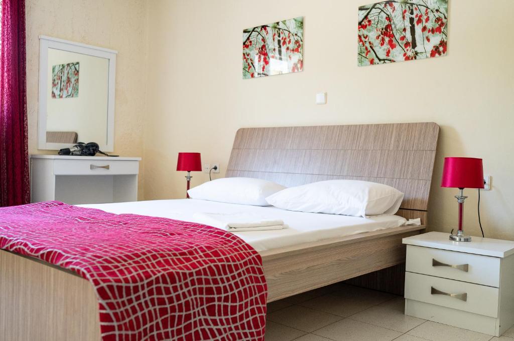 Postel nebo postele na pokoji v ubytování Nikitas Apartment