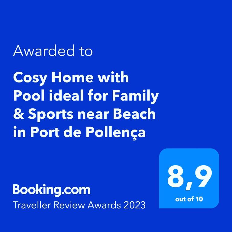 Certifikát, ocenenie alebo iný dokument vystavený v ubytovaní Cosy Home with Pool ideal for Family & Sports near Beach in Port de Pollença