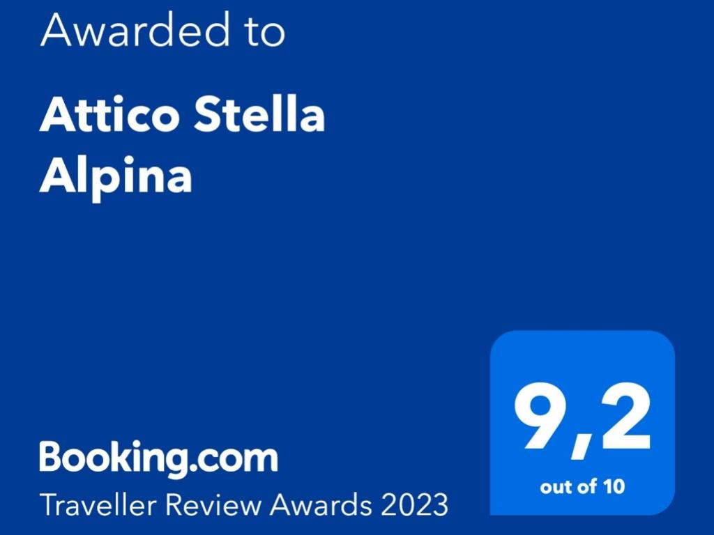 Certifikát, hodnocení, plakát nebo jiný dokument vystavený v ubytování Attico Stella Alpina