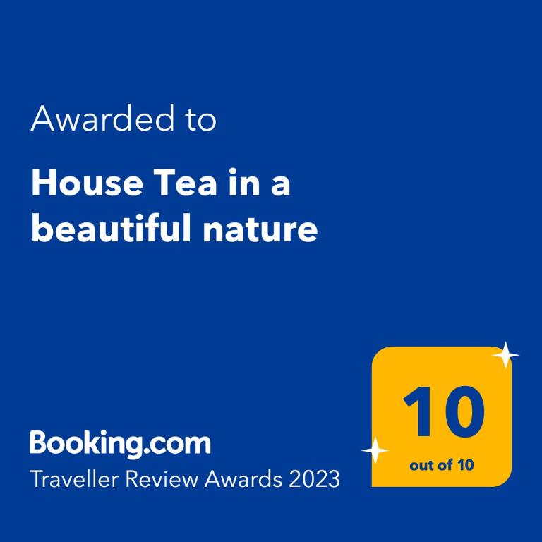 Certifikát, ocenenie alebo iný dokument vystavený v ubytovaní House Tea in a beautiful nature