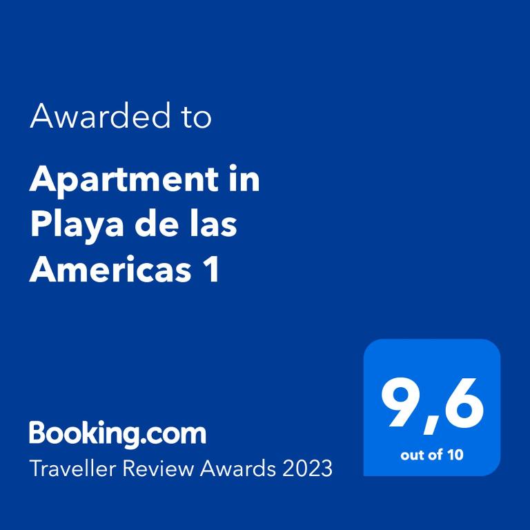 Certifikát, hodnocení, plakát nebo jiný dokument vystavený v ubytování Apartment in Playa de las Americas 1
