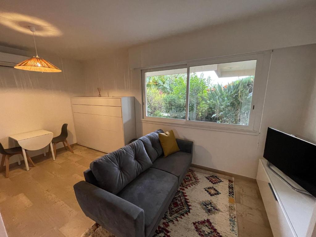 TV a/nebo společenská místnost v ubytování Ajaccio Studio Parc Berthault / Albert 1er