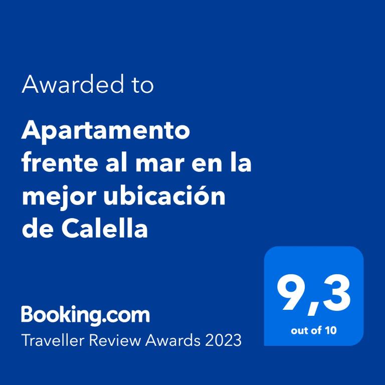 Certifikát, hodnocení, plakát nebo jiný dokument vystavený v ubytování Apartamento frente al mar en la mejor ubicación de Calella