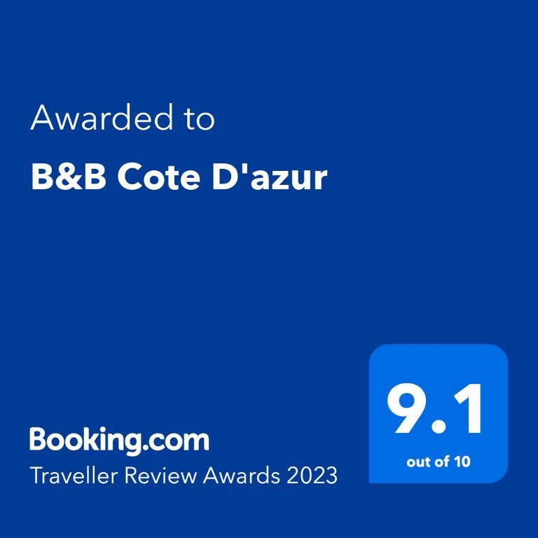 Certifikát, hodnocení, plakát nebo jiný dokument vystavený v ubytování B&B Cote D'azur