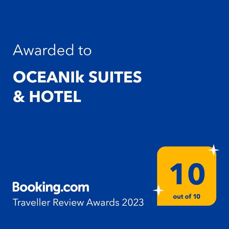 Certifikát, hodnocení, plakát nebo jiný dokument vystavený v ubytování OCEANIk SUITES & HOTEL