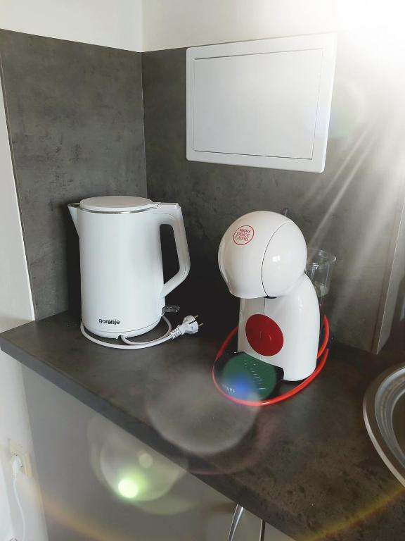 Kuchyň nebo kuchyňský kout v ubytování Apartmán Tony Slapy