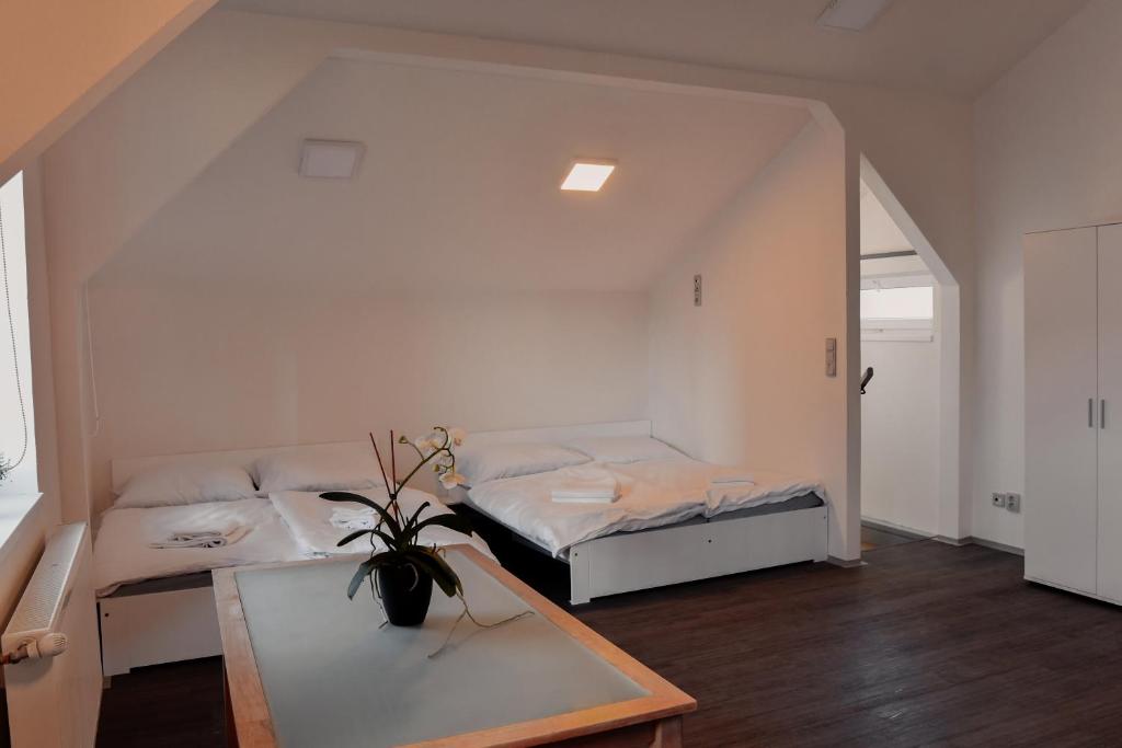 Postel nebo postele na pokoji v ubytování Apartmány Centrum