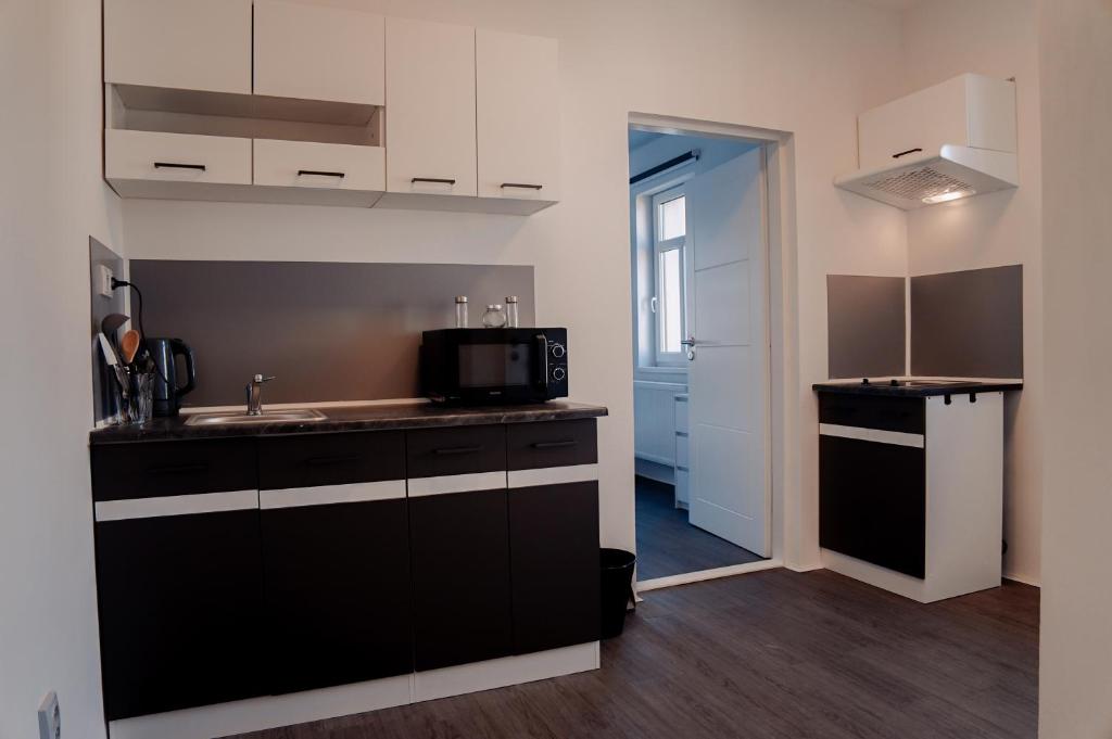 Kuchyň nebo kuchyňský kout v ubytování Apartmány Centrum